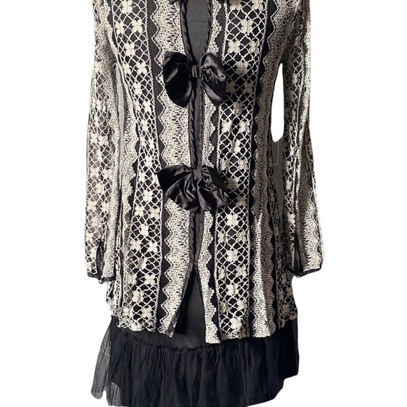 Altar'd State Dresses & Skirts - COPY - ALTERD STATE-BLACK DRESS WITH LACE OVERLAY-SIZE SMALL